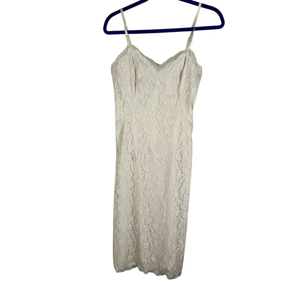 Vintage Floral Lace Lingerie Cream 34 Feminine Slips Boho‎ Romantic Pin Up 50s